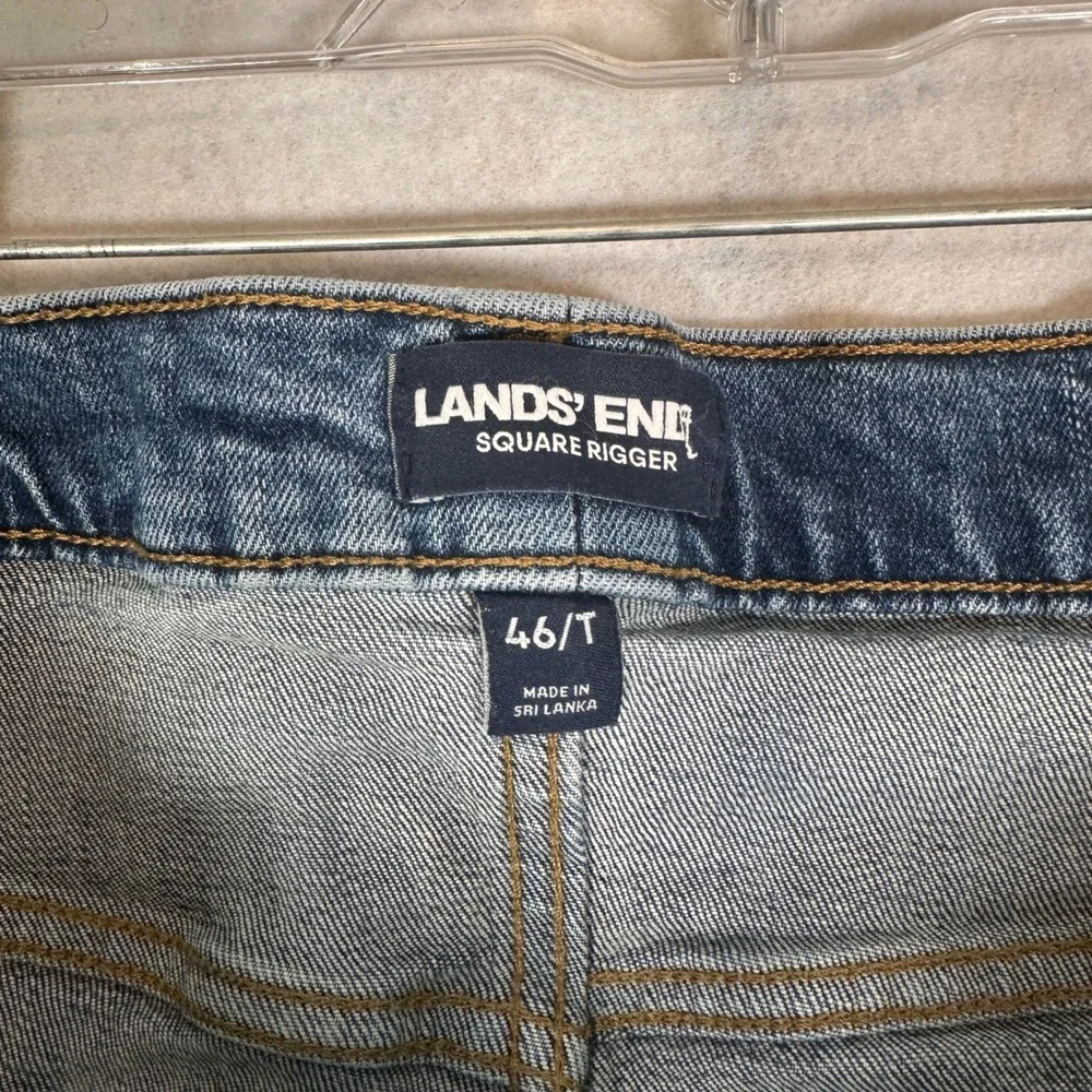 Lands' End Jeans Mens 46T Square Rigger Blue Excellent Straight Leg Denim